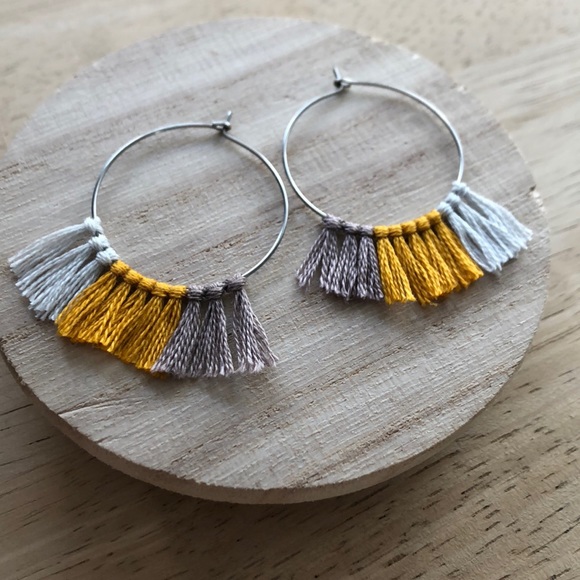Jewelry - Handmade Tassel Hoop Earrings
